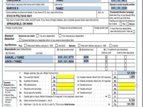 美国2019 IRS 1040 2019年税务数据 美国三县技术学院个人报税表参考
