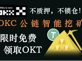 欧易OKX公链挖矿 ,每天免费领取获得OKT收益! 持USDT挖矿免费领取OKT,欧易OKX公链,正规安全可靠。持有1000USDT每日挖矿获得OKT币:2个(约240元),提前养老投资理财有门路!