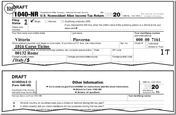 如何自己動手填寫美國1040-NR表格？美國非居民外國人所得稅申報表1040-NR模板 美國1040表格樣板 美國1040-PR表格